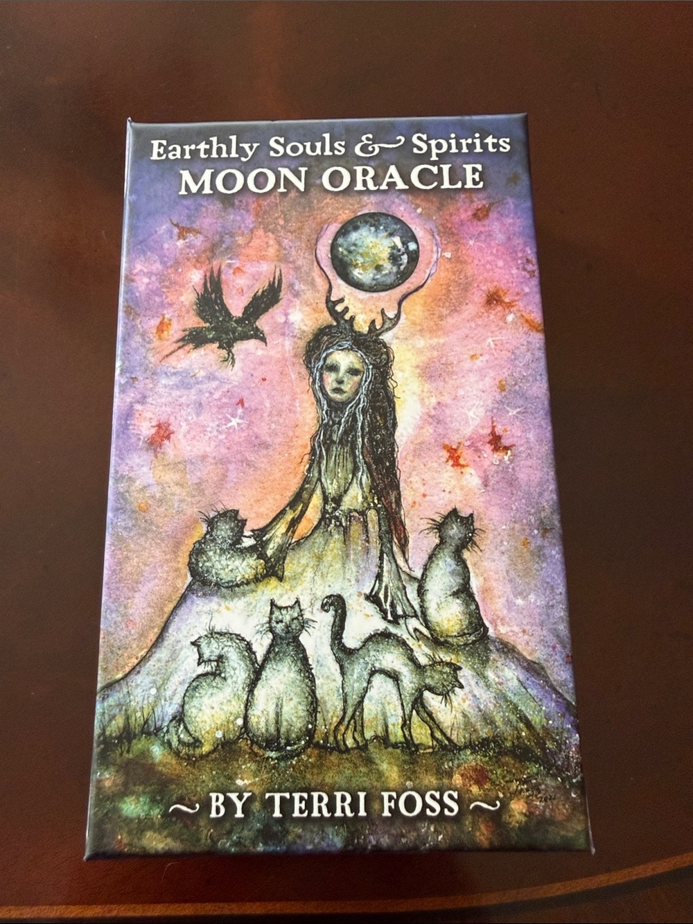Earthly Souls & Spirits Moon Oracle Cards by Terri Foss - Purple/Gold Artwork